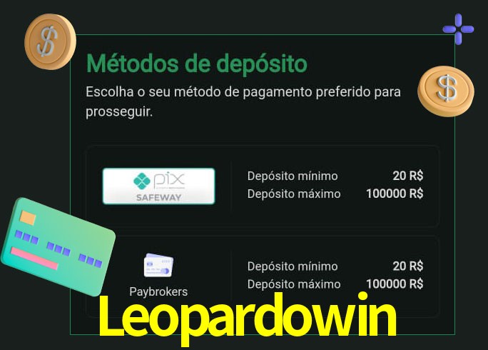 O cassino Leopardowin oferece uma grande variedade de métodos de pagamento